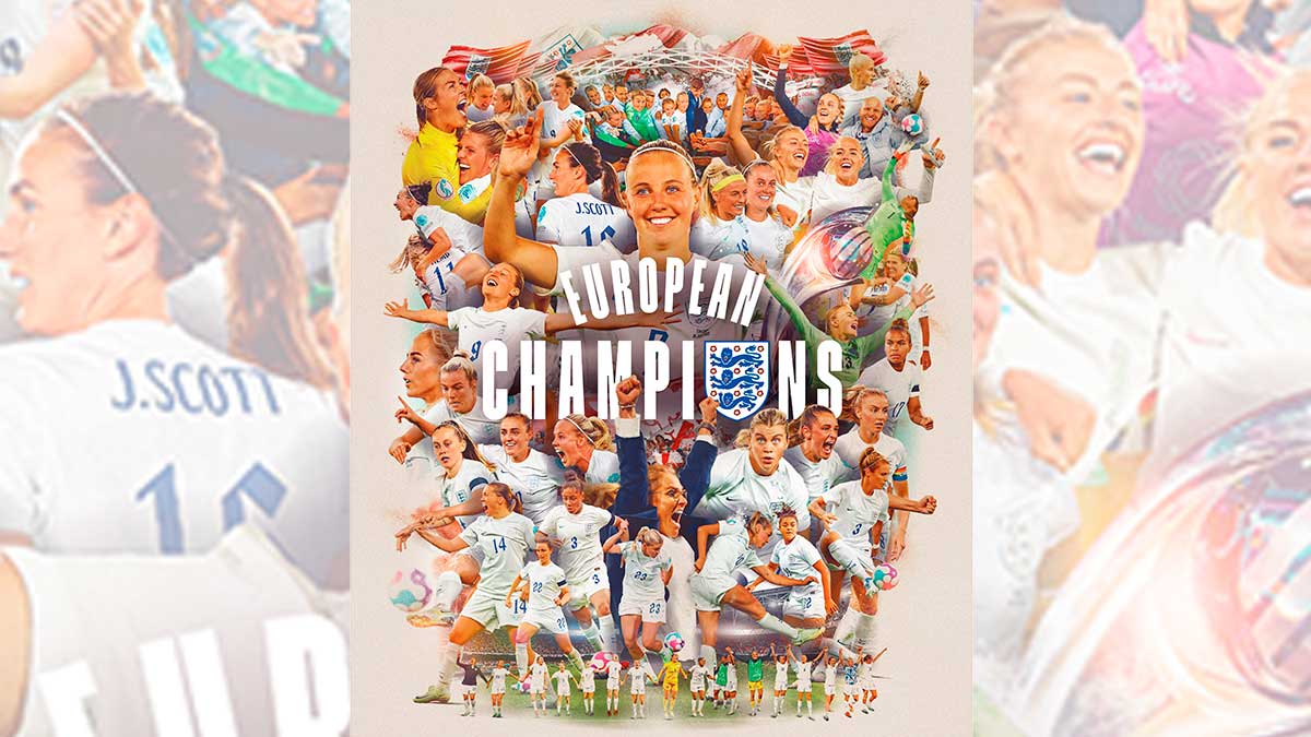 Selección de Inglaterra, campeona por primera vez de la Eurocopa femenina; derrotó a Alemania